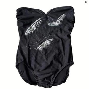 Vintage very rare Christian Dior one piece s14 1980s black one piece bathing sui